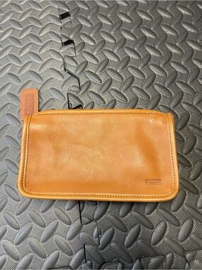 Vintage COACH Chunky Case Cosmetic Multipurpose Utility Pouch British Tan